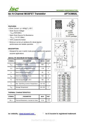 APT43M60L Datasheet PDF Inchange Semiconductor