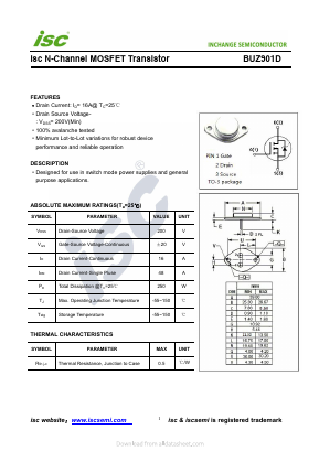 BUZ901D Datasheet PDF Inchange Semiconductor