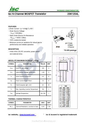 K1254L Datasheet PDF Inchange Semiconductor