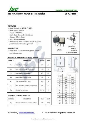 K2789B Datasheet PDF Inchange Semiconductor