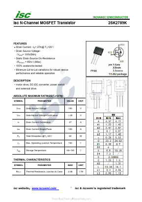 K2789K Datasheet PDF Inchange Semiconductor