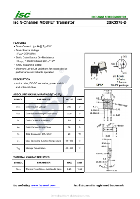 2SK3978-D Datasheet PDF Inchange Semiconductor