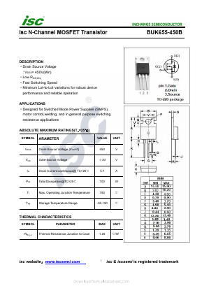 BUK655-450B Datasheet PDF Inchange Semiconductor