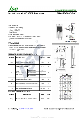 BUK655-500B Datasheet PDF Inchange Semiconductor