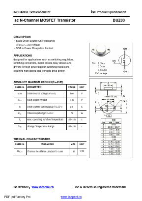 BUZ83 Datasheet PDF Inchange Semiconductor