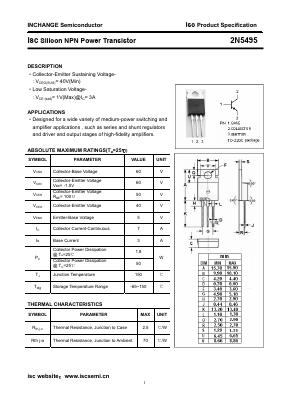 2N5495 Datasheet PDF Inchange Semiconductor