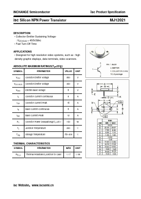 MJ12021 Datasheet PDF Inchange Semiconductor