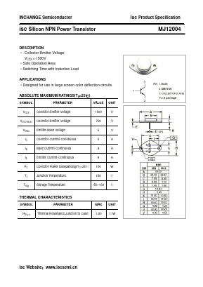 MJ12004 Datasheet PDF Inchange Semiconductor