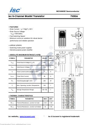 7N90A Datasheet PDF Inchange Semiconductor