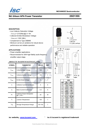 D1355 Datasheet PDF Inchange Semiconductor