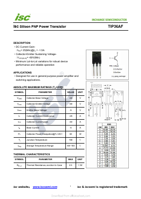 TIP36AF Datasheet PDF Inchange Semiconductor