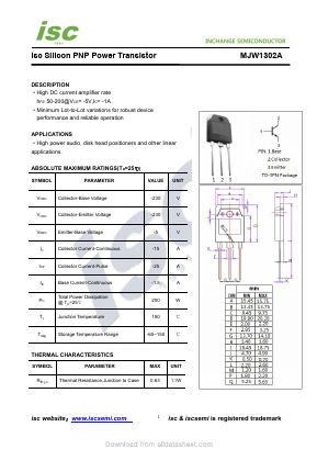 MJW1302A Datasheet PDF Inchange Semiconductor