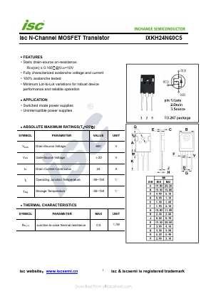IXKH24N60C5 Datasheet PDF Inchange Semiconductor