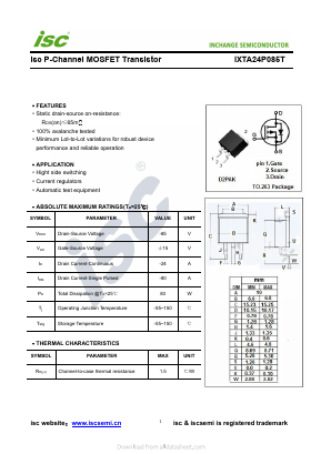 IXTA24P085T Datasheet PDF Inchange Semiconductor