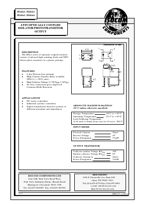 H24A4 Datasheet PDF Isocom 