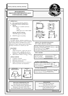 MCT61 Datasheet PDF Isocom 