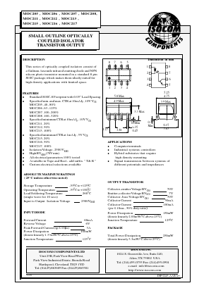 MOC207 Datasheet PDF Isocom 