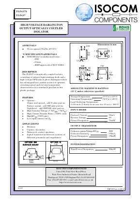 TLP627 Datasheet PDF Isocom 