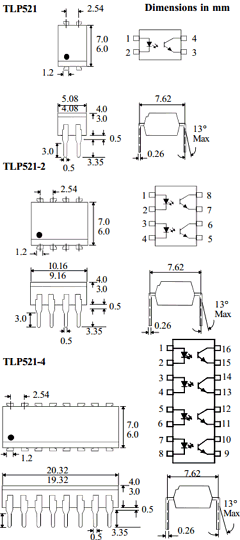 TLP521-4 Datasheet PDF Isocom 