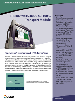 CH40GE Datasheet PDF JDS Uniphase Corporation