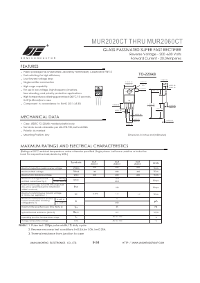 MUR2040CT Datasheet PDF Jinan Jing Heng Electronics Co., Ltd.
