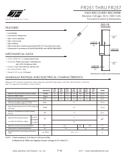 FR254 Datasheet PDF Jinan Jing Heng Electronics Co., Ltd.