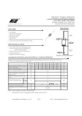 FR304 Datasheet PDF Jinan Jing Heng Electronics Co., Ltd.