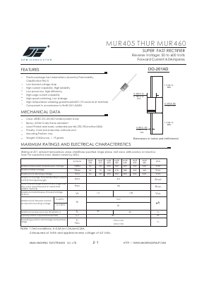 MUR440 Datasheet PDF Jinan Jing Heng Electronics Co., Ltd.