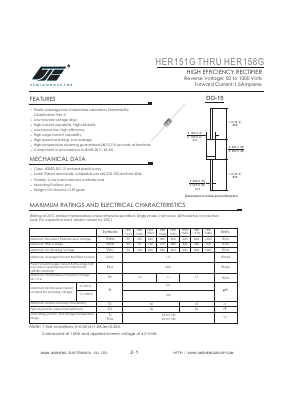 HER157G Datasheet PDF Jinan Jing Heng Electronics Co., Ltd.