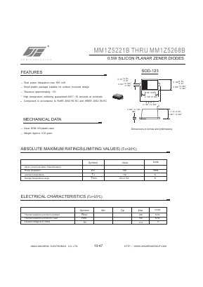 MM1Z5232B Datasheet PDF Jinan Jing Heng Electronics Co., Ltd.