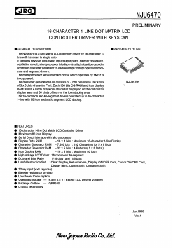 NJU6470F Datasheet PDF Japan Radio Corporation 