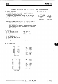 NJM2185AV Datasheet PDF Japan Radio Corporation 