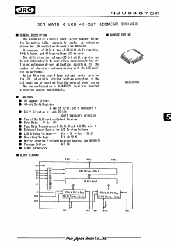 NJU6407CRF Datasheet PDF Japan Radio Corporation 
