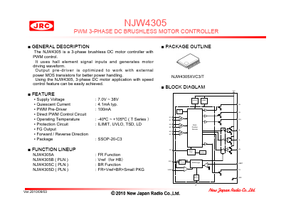 NJW4305XVC3-T Datasheet PDF Japan Radio Corporation 