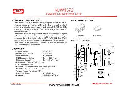 NJW4372 Datasheet PDF Japan Radio Corporation 