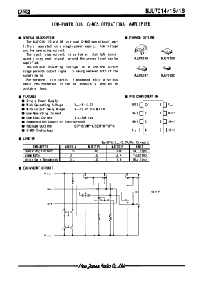 NJU7014V Datasheet PDF Japan Radio Corporation 