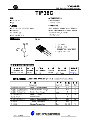 TIP36C-O-W-N-B Datasheet PDF JILIN SINO-MICROELECTRONICS CO., LTD.