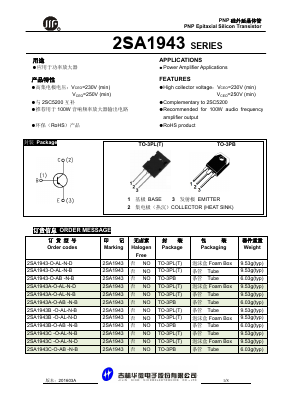 2SA1943A-O-AB-N-B Datasheet PDF JILIN SINO-MICROELECTRONICS CO., LTD.