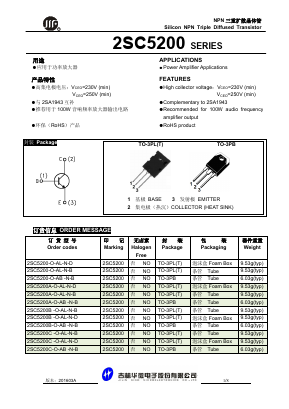2SC5200C-O-AL-N-B Datasheet PDF JILIN SINO-MICROELECTRONICS CO., LTD.