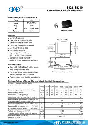 SS25 Datasheet PDF Guangzhou Juxing Electronic Co., Ltd.