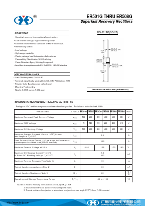 ER501G Datasheet PDF Guangzhou Juxing Electronic Co., Ltd.