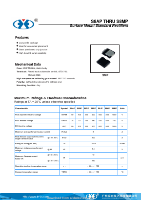 S8GP Datasheet PDF Guangzhou Juxing Electronic Co., Ltd.