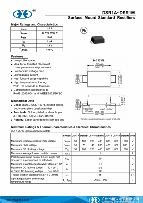 DSR1B Datasheet PDF Guangzhou Juxing Electronic Co., Ltd.