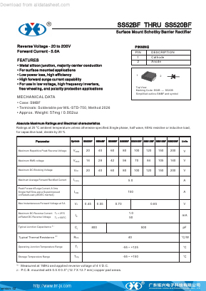 SS520BF Datasheet PDF Guangzhou Juxing Electronic Co., Ltd.