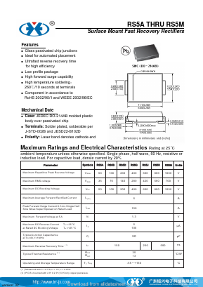 RS5A Datasheet PDF Guangzhou Juxing Electronic Co., Ltd.