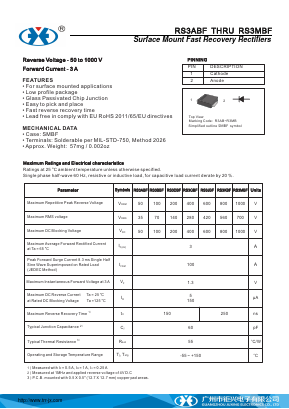 RS3ABF Datasheet PDF Guangzhou Juxing Electronic Co., Ltd.