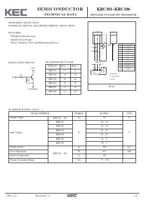 KRC105 Datasheet PDF KEC