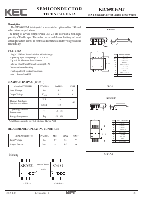 KIC6981F Datasheet PDF KEC
