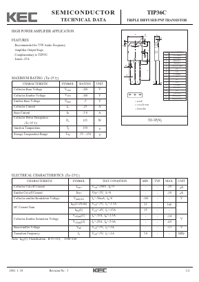 TIP36C Datasheet PDF KEC