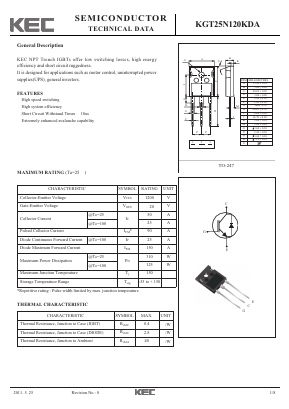 KGT25N120KDA Datasheet PDF KEC